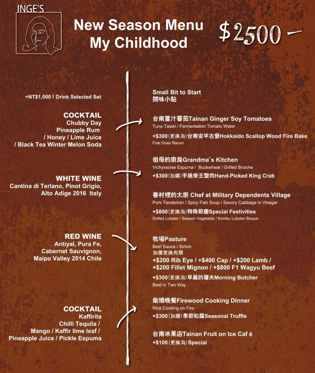 Inge’s-set-menu | 台湾ストーリー